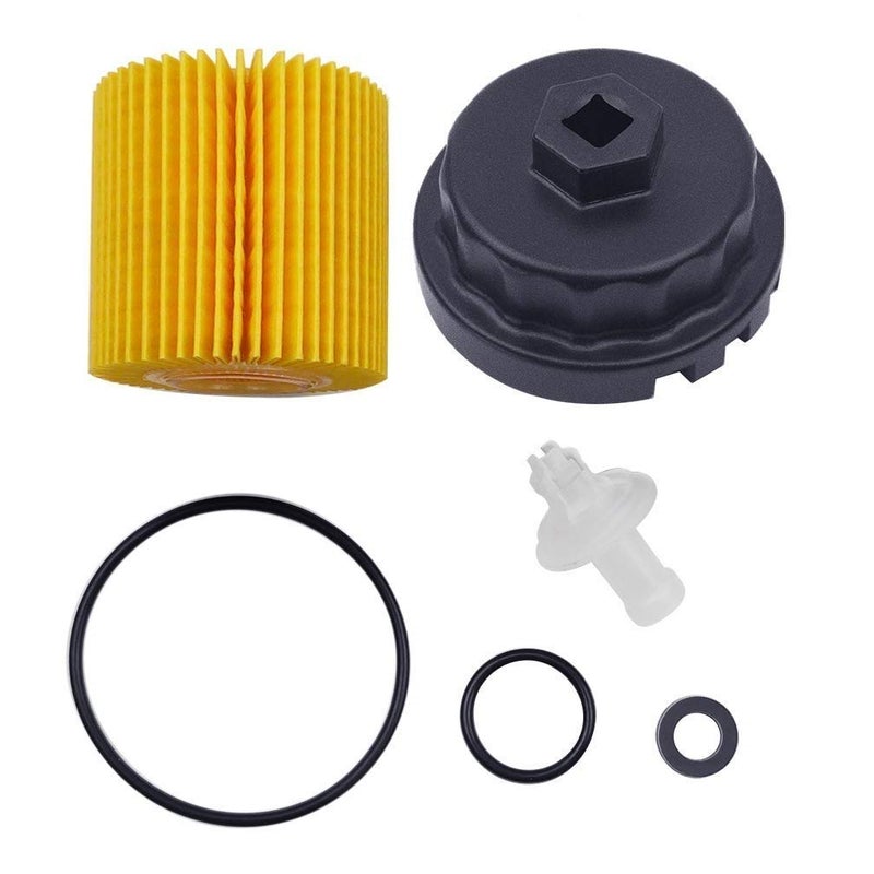 Ibetter Genuine Oil Filter with Wrench for Toyota, Lexus, RAV4, Camry, Tundra, Highlander, Sienna and More,Oil Drain Plug Gasket Washers, Oil Filter Housing Cap Removal Tool Set for Oil Change and Oil Drain - Image 1
